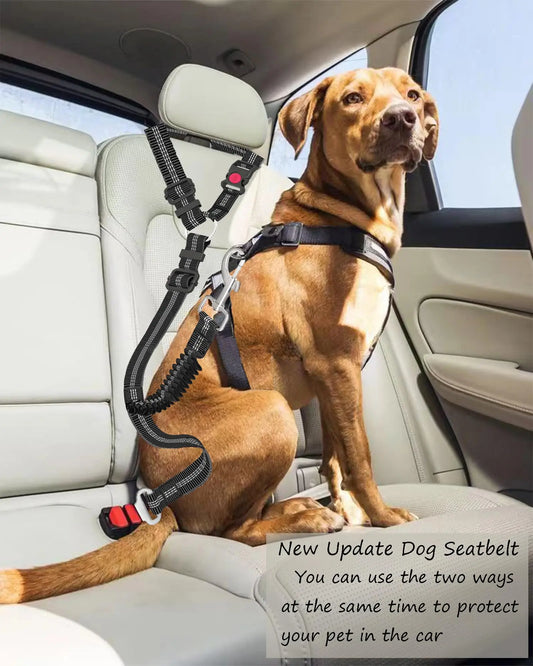 Heavy-Duty Adjustable Dog Car Seat Belt – Secure Safety Leash for Safe & Comfortable Pet Travel