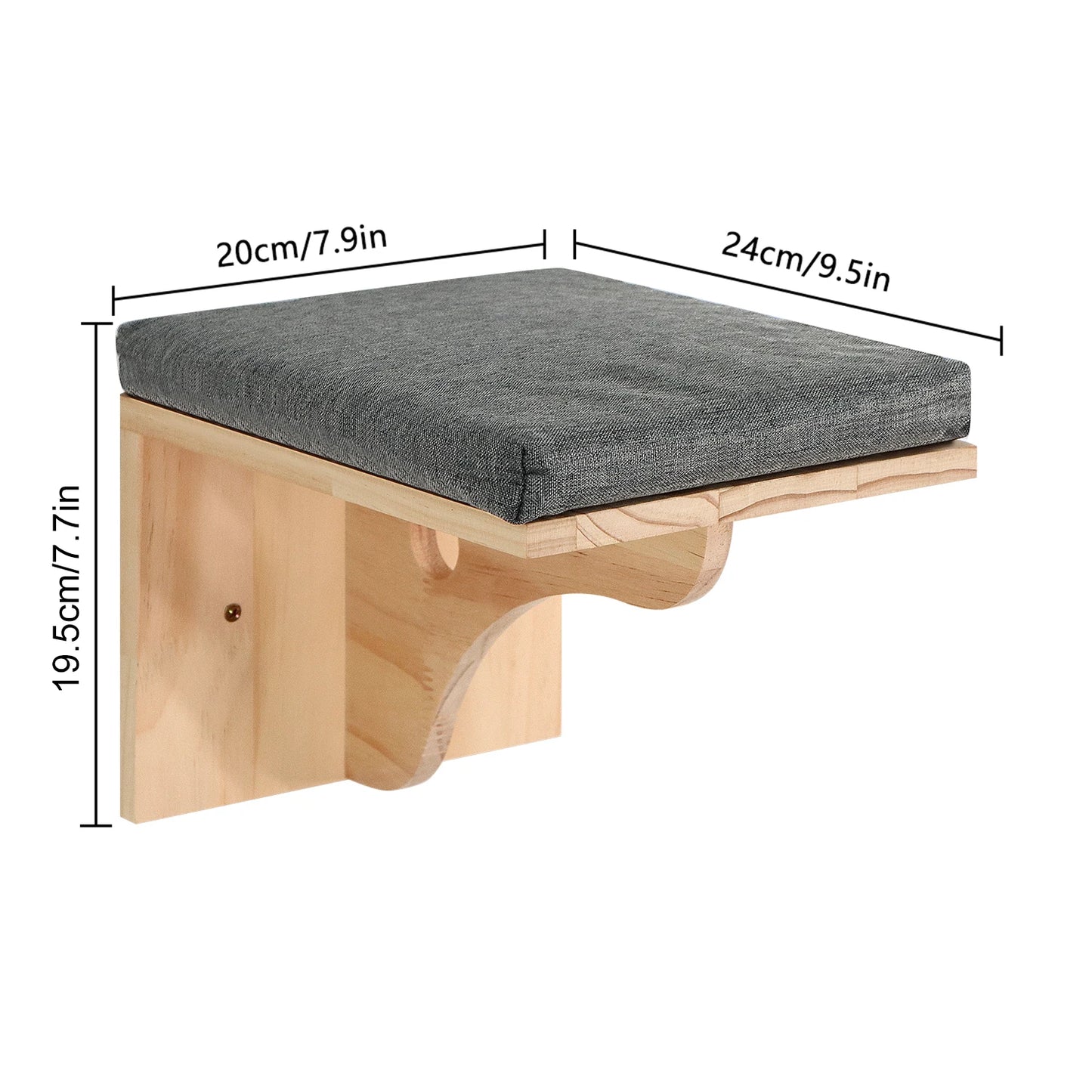 Wall Mounted Cat Tree Wooden Shelves Scratching Posts Climbing Cat tower Hammock With Solid Floating Perches Steps and Ladder
