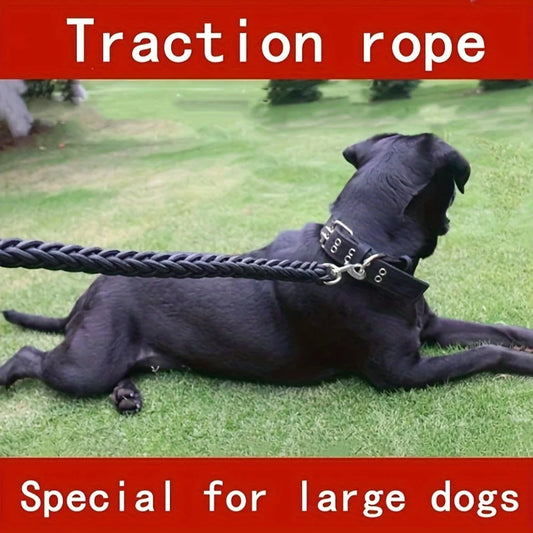 Heavy-Duty Braided Rope Dog Leash – Strong, Durable Lead for Large Dogs & Powerful Pullers