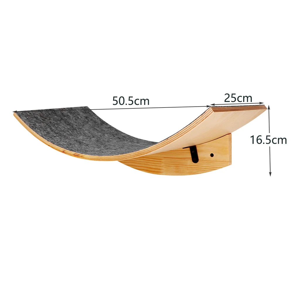 Wall Mounted Cat Tree Wooden Shelves Scratching Posts Climbing Cat tower Hammock With Solid Floating Perches Steps and Ladder