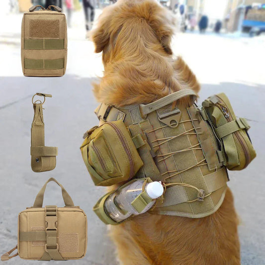 3pcs Tactical Dog Pouches – Heavy-Duty Harness Vest Attachment Bags for Training, Travel & Outdoor Use