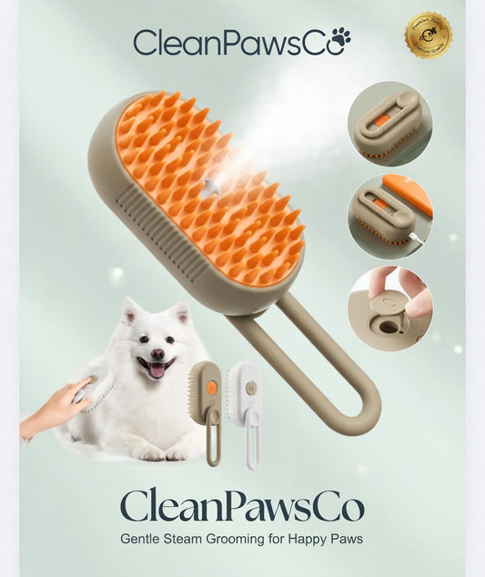 Premium 3-in-1 Steam Grooming Brush – Deshedding, Hair Removal & Gentle Massage for Dogs & Cats